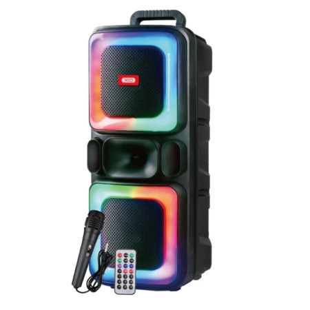 XO Bluetooth Speaker + Karaoke MIC F55 Boat Double Horn RGB Black 20W