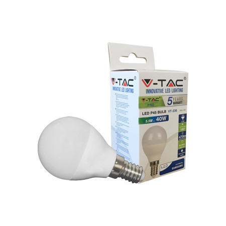 LED SIJALICA E-14 5,5W  V-TAC- LED-E14-5-N-P45-SA