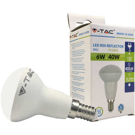 LED SIJALICA E-14 6W  V-TAC- LED-E14-6-K-R50