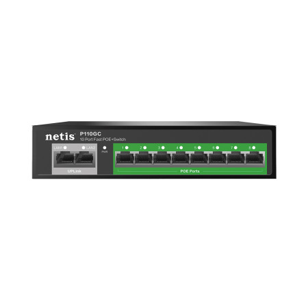 SWITCH POE 8 PORT GIGABIT + 2 PORT GIGABIT NOPOE 120W NETIS  P110GC