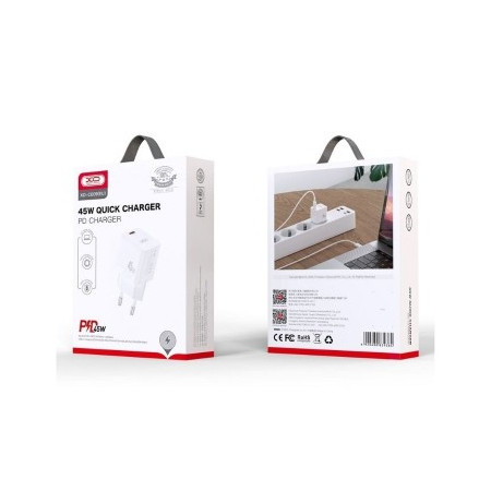 Kućni punjač XO CE09 PD 45W (USB-C) + kabal Type C