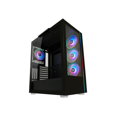 LC-Power Case Gaming 808B Midi-ATX, black, HD Audio, 4x 120mm ARGB fan, 1x USB-C