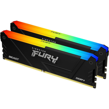 Kingston 32GB 3600MHz DDR4 RGBFury Beast Black, (16x2) kit,CL18, 288pin, RGB, XMP