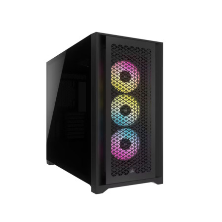 CORSAIR iCUE 5000D RGB AIRFLOWTempered Glass, Mid-Tower CaseBlack, 3x AF120 RGB ELITE Fans