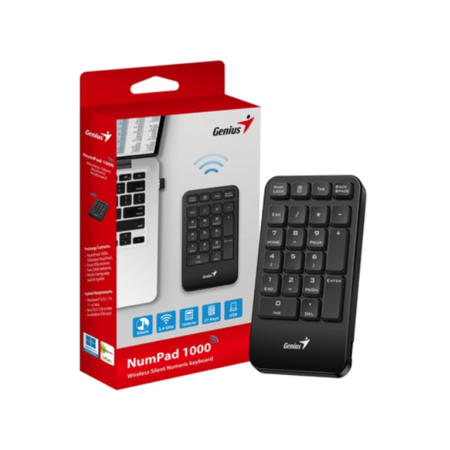 Genius NumPad 1000, wirelesssilent, 2.4 GHz, USB receiverplug and play