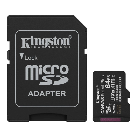 Kingston MicroSD Canvas Select Plus Memory Card 64GB A1 Class10